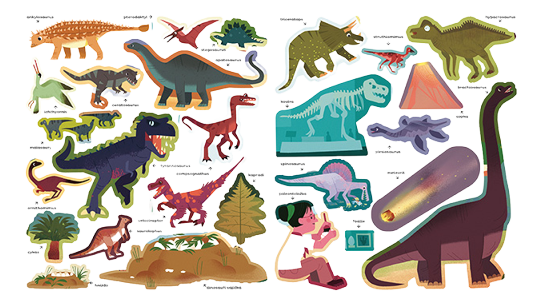 Samolepky pro zvídavé děti dinosauři - foto 2