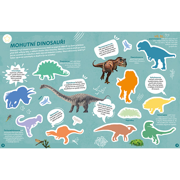 Poznávací samolepková knížka dinosauři - foto 3
